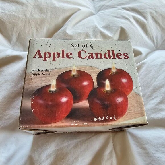 Vintage Apple-Shaped Candles, Set of 4, Individually Wrapped In Box - Picture 9 of 9